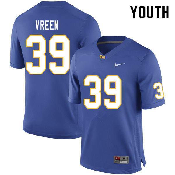 Youth #39 Kyle Vreen Pitt Panthers College Football Jerseys Sale-Royal